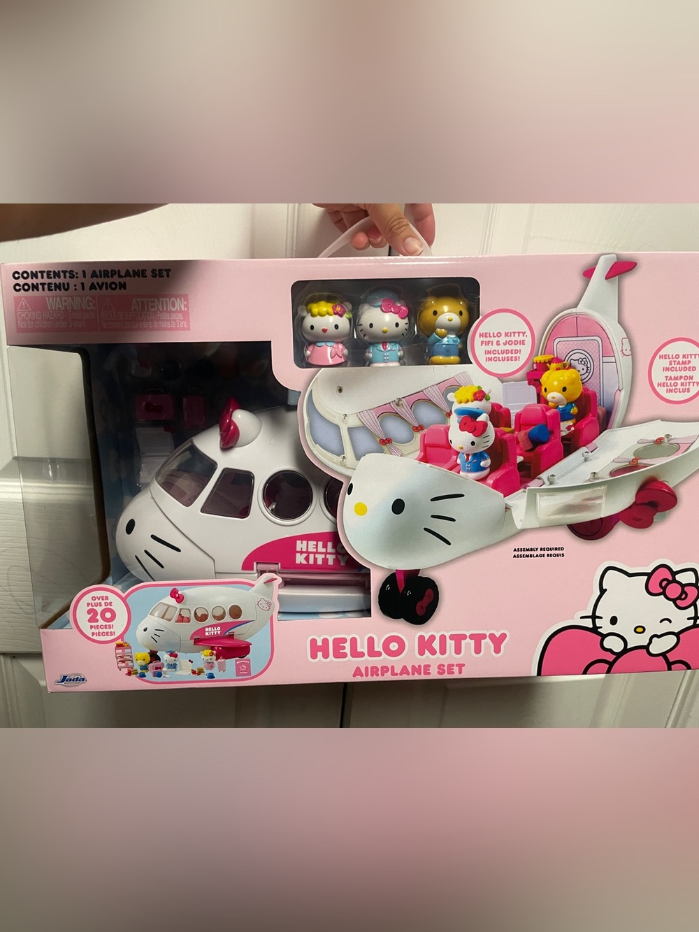 Hello Kitty Pink and White Airplane Playset with Figures